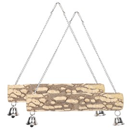 2pcs Pet Birds Parrots Wooden Swing Stand Bar Safety Toy Chewing Biting Playing  Bench