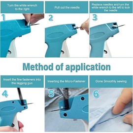 Quick Stitch Clothing Fixer Fine Stitch Gun, Tagging Gun for Clothing, 5000 Micro Fasteners, Blue Handheld Mini Clothing Stitchy Gun,Clothes Tag Gun