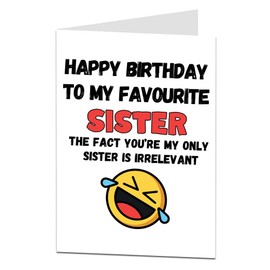 LimaLima Sister Birthday Card Funny Younger Older Adult For My Favourite Best