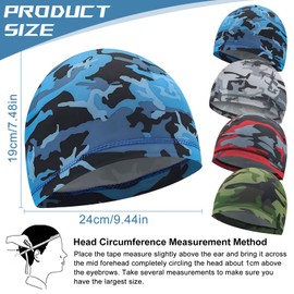 LDBKLGHJ Set of 4 Bandana Cap Durag and Headscarf for Men, Perfect for Cycling and Jogging, Sweat-Wicking and Breathable, Stylish and Comfortable Headwear Men and Women Summer, black