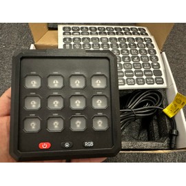 12 Gang RGB Switch Panel with Memory Function Auto-Dimmable Toggle Momentary Pulsed Multifunction Switch Panel Pod 12-24V Switch Panel Waterproof for Truck Boat UTV (12 Gang)