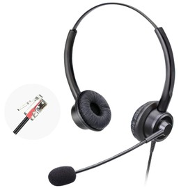 Xintronics RJ9 Telephone Headset with Microphone Noise Cancelling, Office Phone Headset Compatible with Avaya 1416 1408 9508 5410 5420 1120 9408 9640 4424 4610 6424D+ Landline Deskphones