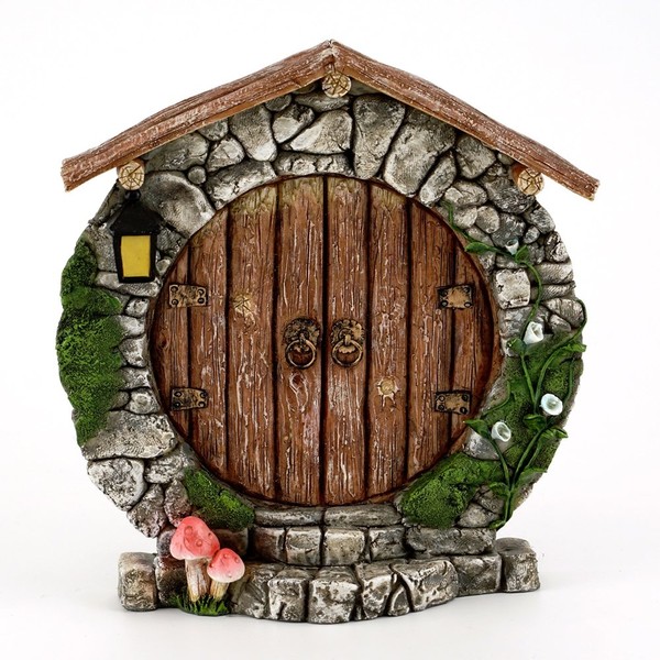 Top Collection 5.25" Miniature Fairy Garden & Terrarium Charming Round Door Decor, Small