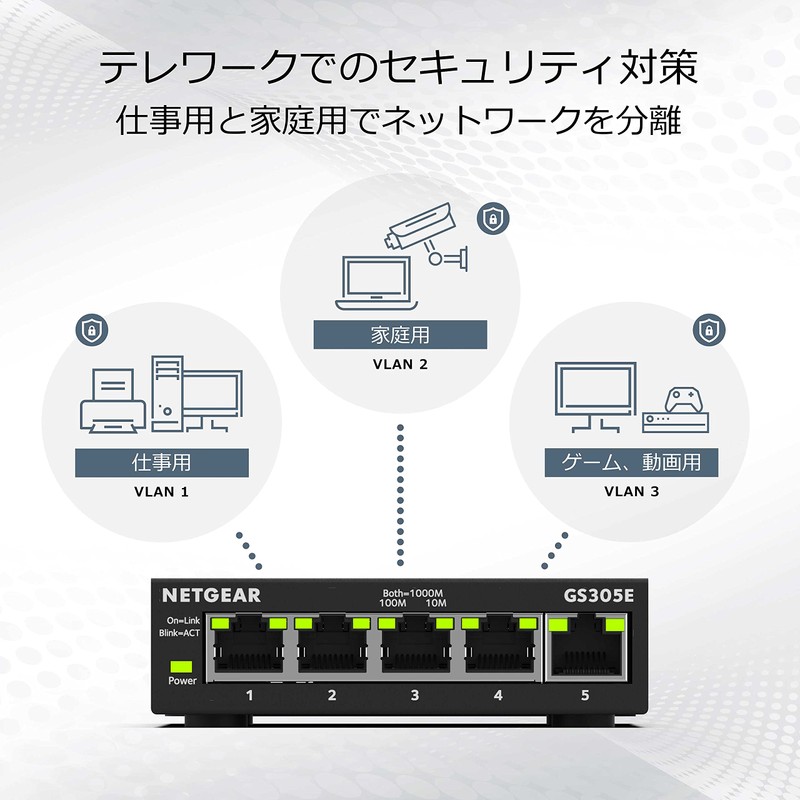 Netgear Netgear GS305E-100JPS Switching Hub, 5 Ports, 1G, Metal Casing,