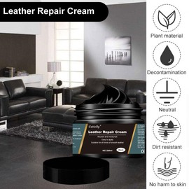 Cutiolly Leather Repair Kit, Leather Colour Black, Leather Repair Cream, Leather Scratch Repair Paste, Artificial Leather Repair Kit, Liquid Leather, Leather Balm, Leather Restoration, for Leather