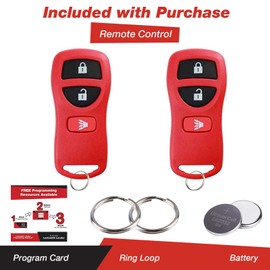 KeylessOption Keyless Entry Remote Control Car Key Fob Replacement for KBRASTU15, CWTWB1U733-Red (Pack of 2)