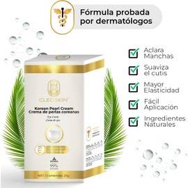 CLEOSKIN Crema contorno de ojos de Perlas Coreanas, elimina ojeras, iguala el tono de la piel, reafirmante, hidratante, skincare coreano, Belleza (Crema de perlas Coreanas, 25g)