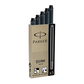 Parker Quink Cartridge Ink Refills Box of 5 Black Ref S0881570 [Pack 12] [per Pack: 12]