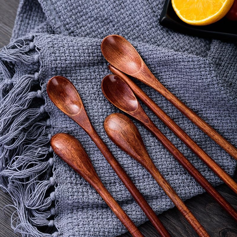 4 Pcs Long Wooden Honey Spoon, Wooden Coffee Spoon, WoodenTasting