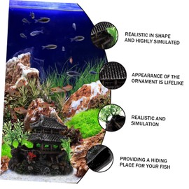 Alipis 1Pc Castle Craft Decor for Fish Tank Realistic Resin Ornament Cartoon Decoration Hideaway for for Aquarium and Home Decor