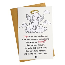 Gosknor Sympathy Card for Dogs, Sympathy Card for Losing a Dog, Cute Sympathy Card for Dogs, Memorial Cards for Losing a Pet, Sympathy Gifts for Dog Lovers