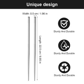 5 Pairs Stainless Steel Chopsticks, Non-Slip Chopsticks, Metal, Reusable Chopsticks, Metal, Made of High-Quality Stainless Steel Chopsticks for Sushi Dinner Tableware Set, Dishwasher Safe