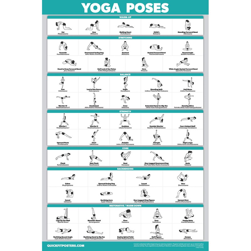 Palace Learning QuickFit Yoga Position Exercise Poster - Yoga Asana