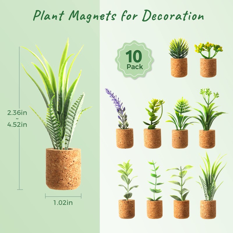 Joyibay Plant Fridge Magnets Mini Succulent Magnets Artificial Plants Refrigerator