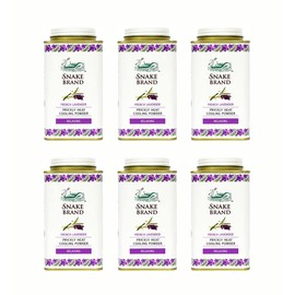 SNAKE BRAND Prickly Heat Cooling Body Powder 140g (Relaxing Lavender, Pack of 6)
