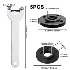 125mm Grinder Angle Spanner Wrench Nut with Angle Grinder Key, Metal Spanner Lock Nut Angle Grinder Accessories, Angle Grinder Spanner Angle Grinder Attachments Compatible with 125mm Angle Grinders