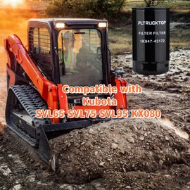 FLTRUCKTOP 1K947-43172 1K947-43170 Fuel Filter Compatible with Kubota SVL65 SVL75 SVL95 KX080 V2607 V3307 V3800 Replace 1K947-43170 1G390-43170 P550643 WF10634