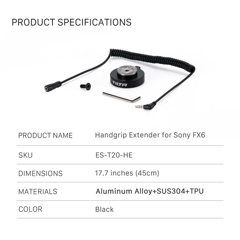 Tilta Handgrip Extender Compatible with Sony FX6, with ARRI Standard