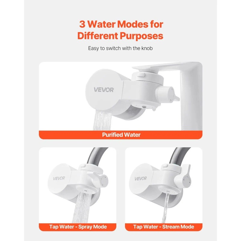 Horizontal Kitchen Sink Water Filter Faucet Mount Water Purifier Model