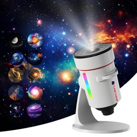 Galaxy Projector, Upgraded 4K HD Star Projector Lens, 10 Realistic Nebula Scenarios Room Lights, Timer Off Controls&8-Color Night Light, Super Wide Ceiling Coverage for Bedrooms, Kids Rooms