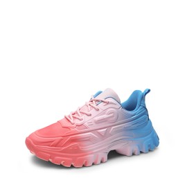 DREAM PAIRS Women Chunky Fashion Sneakers Platform Bold Lace-Up Comfortable Sneakers,Size 10,Rainbow,SDFN2368W