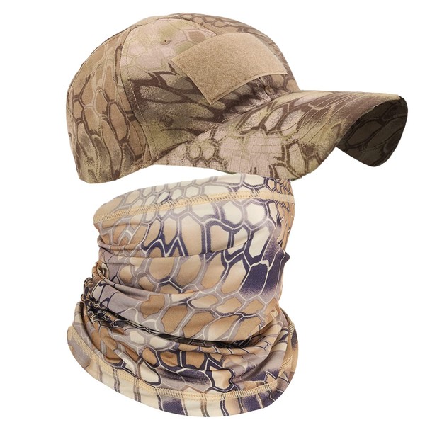 Jarseila Men's Camo Baseball Cap with Face Masks, Military Cap