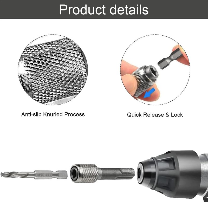 QIBZI SDS Shank Drill Bit 6.35mm SDS Plus Adapter for