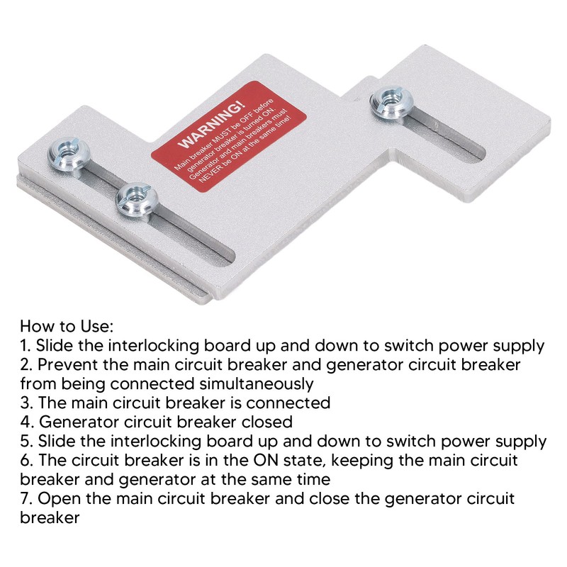 Generator Interlock Kit 1‑1/4 to 1‑1/2 Spacing for Cutler Hammer