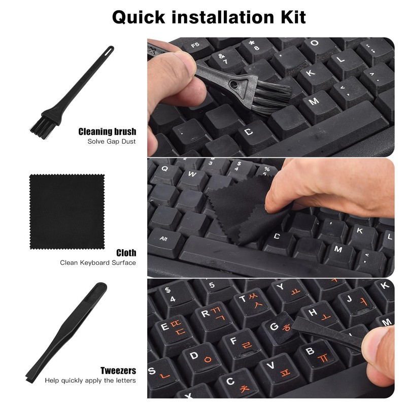 2PCS Russain Keyboard Stickers with Tweezer, Replacement Cyrillic Keyboard Letters
