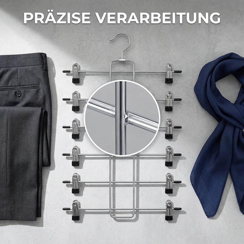 Grucce salvaspazio per pantaloni, confezione da 2 grucce resistenti con