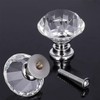 4 Pack Crystal Cabinet Knobs with Screws, 40mm Diamond Cut