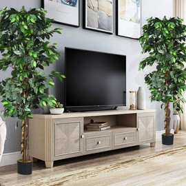 SlickBlue Artificial Ficus Tree 6FT with 1008 Leaves Realistic Texture Indoor Outdoor Decorative Plant