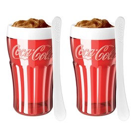 ZOKU Coca-Cola Float & Slushy Maker, Retro Make and Serve Cup with Freezer Core Creates Single-serving Smoothies, Slushies and Milkshakes in Minutes, BPA-free, Set of 2