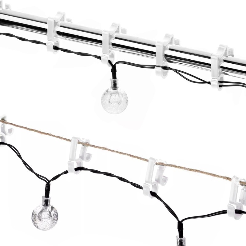 Qancekoo 50 PCS Gutter Hooks, Mini Plastic Christmas Light Clips