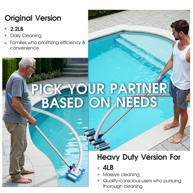 2025 TidyMister Pool Vacuum Head with Side Brushes and Wheels