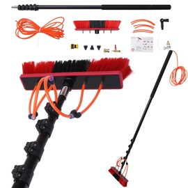 YIYIONCE Water Fed Pole Kit 20FT Solar Panel Cleaning Brush Extendable Cleaning Brush & Pole Outdoor Window Cleaning System with Spray Washer Washing Equipment Tool for Hard-to-reach Places | US STOCK