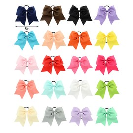 Large Hair Band Bow Knot Stretchy Ornaments Adjustable Ponytail Holder Elastics Bobbles Scrunchies Multi Color, Orange