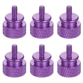 sourcing map 6Pcs M3x6 Aluminum Thumb Screws, 12x16mm(ODxH) Computer Case Thumb Screws for PC Side Panel Motherboard Mounting Screw, Purple