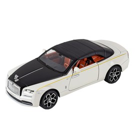 Andek 1:24 Rolls Royce Dawn Car Model Simulation Alloy Convertible Sports Car Sound and Light Pull Back Toy Car Boy Collection Gift (White)
