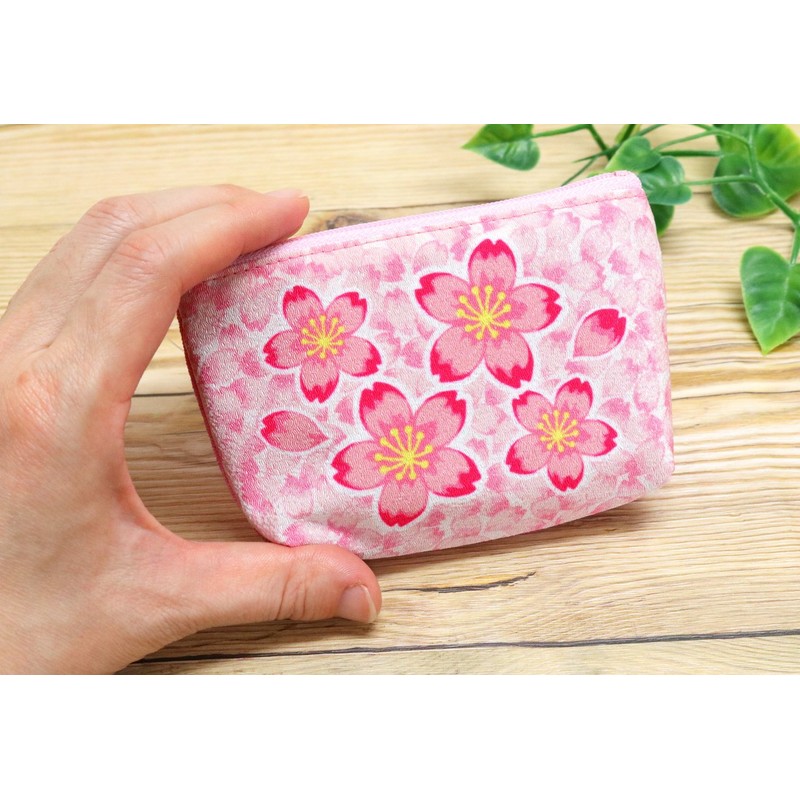 京佑 ミニポーチ 豆ぽちちりめん 桜
