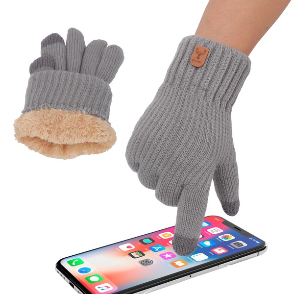 Mayoii Mens Winter Gloves,Womens Thermal Warm Knit Touchscreen Gloves with