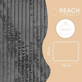 DreamRoots 1m Frost Grey Wide Cord Fabric - per metre