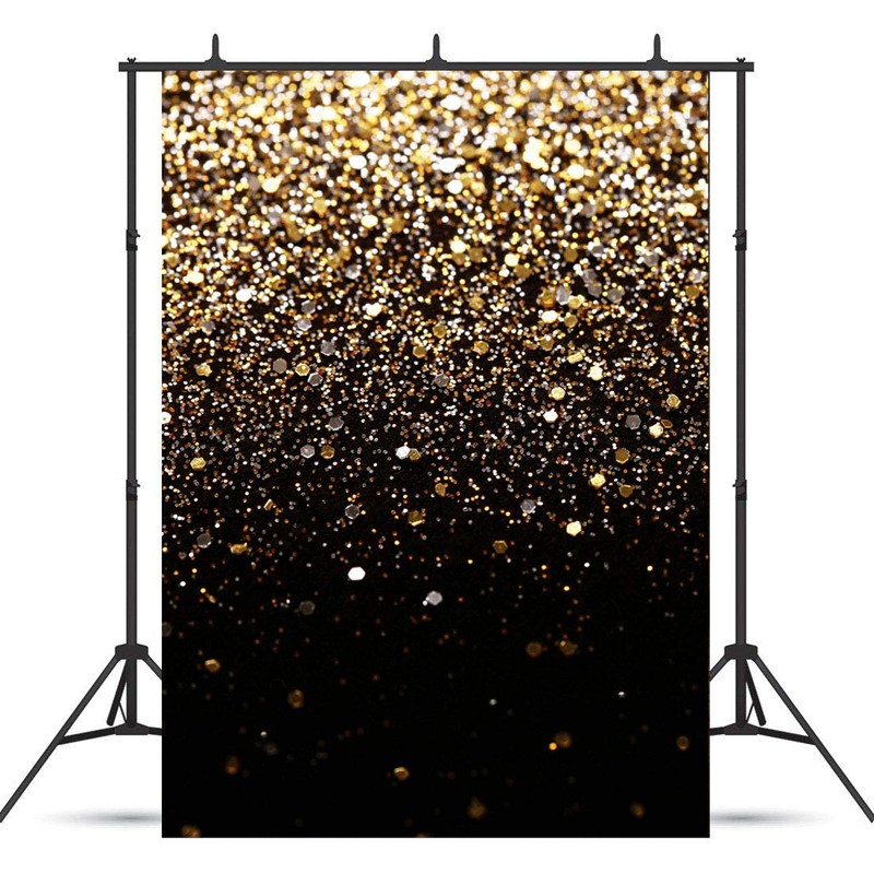 WOLADA 5x7FT Gold Backdrop Glitter Backdrop Gold Spots Bokeh Backdrop