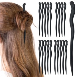 20PCS Wooden Chinese Hair Sticks Vintage Hair Pins Black Elegant Hair Chopsticks Hanfu Pins Bun Holders Japanese Retro Hair Forks Decorative Accessories for Long Hair Women Girls
