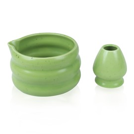 PUNNIO Japanese Matcha Bowl, Glazed Ceremonial Matcha Bowl with Whisk Holder for Matcha Powder/Matcha Tea/Japanese Matcha
