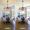 Povectolay Boho Hand Woven Chandelier, 6-Light Black Pendant Lights Kitchen