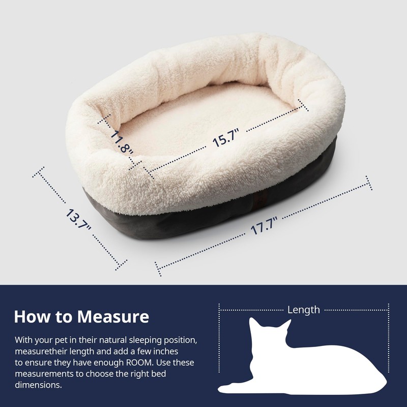 Petace Self Warming Cat Bed, 17.7" x 13.7" Anti-Slip Soft