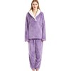 Yanhalo Womens Pyjamas Warm Fleece Pyjamas Set Winter Soft Ladies