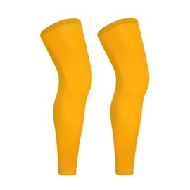 TREGOO Sports Compression Long Leg Sleeve UV Full Length Knee Sleeve for Men Women Youth Running Basketball Football Cycling (Yellow,Medium)