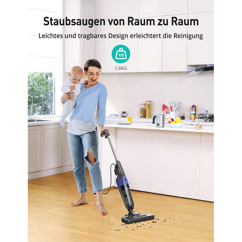 Corded Stick Vacuum Cleaner, Aspiron Small Vacuum Cleaner with 20kPa